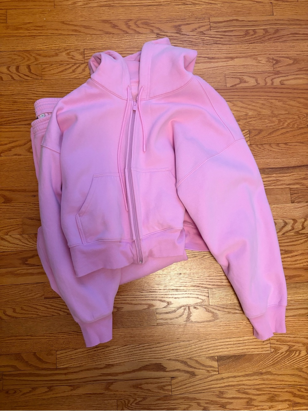 Aritzia Pink SweatFleece Boyfriend Fit Sweater and Pants - XL